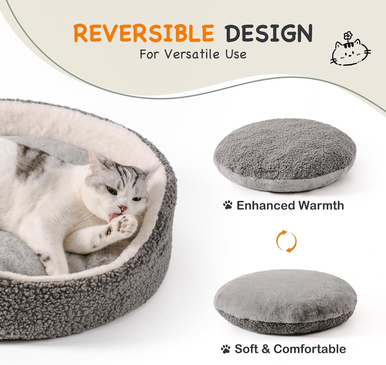 Snuggly Orthopedic Pet Bed – Perfect for small dogs & cats, puupies & kittens