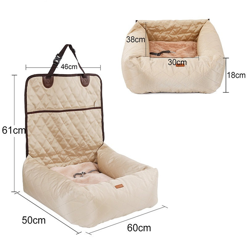 2-in-1 Dog Car Seat & Carrier – Comfy Travel Bed