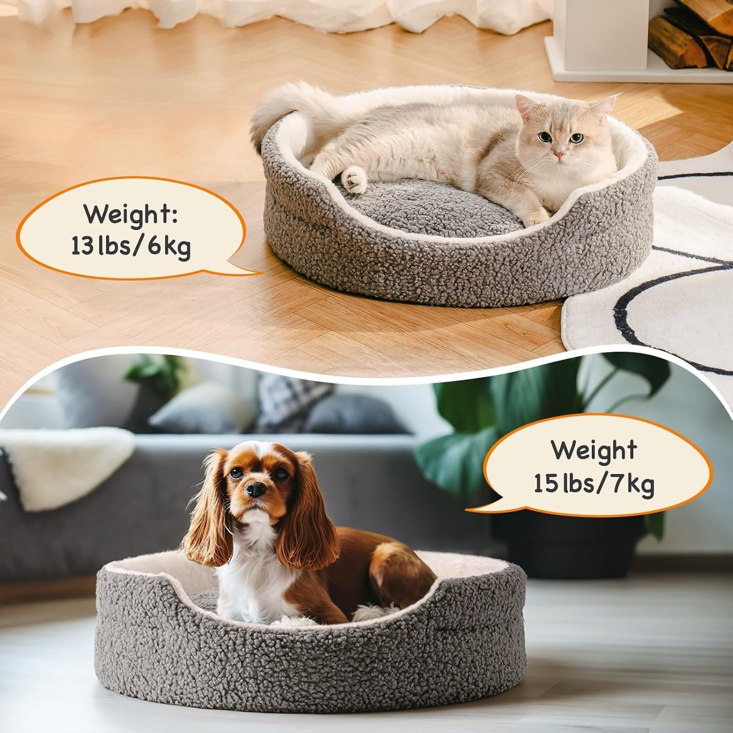 Snuggly Orthopedic Pet Bed – Perfect for small dogs & cats, puupies & kittens