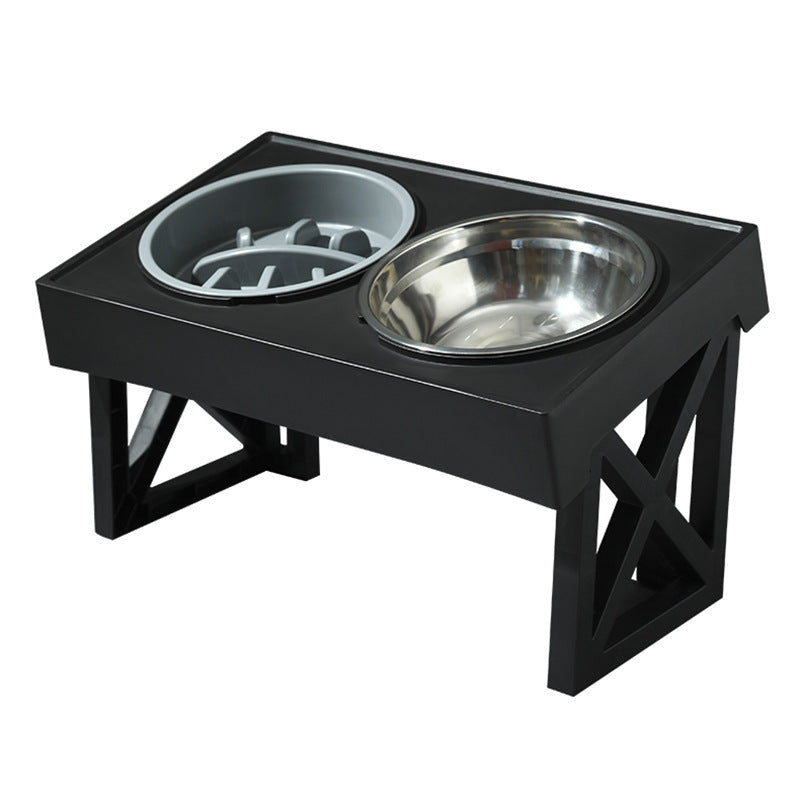Adjustable Raised Dog Bowl – Slow Feeder for Healthy Eating