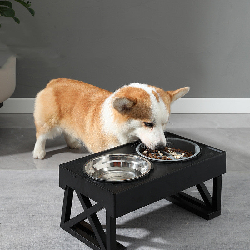 Adjustable Raised Dog Bowl – Slow Feeder for Healthy Eating