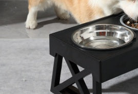Adjustable Raised Dog Bowl – Slow Feeder for Healthy Eating