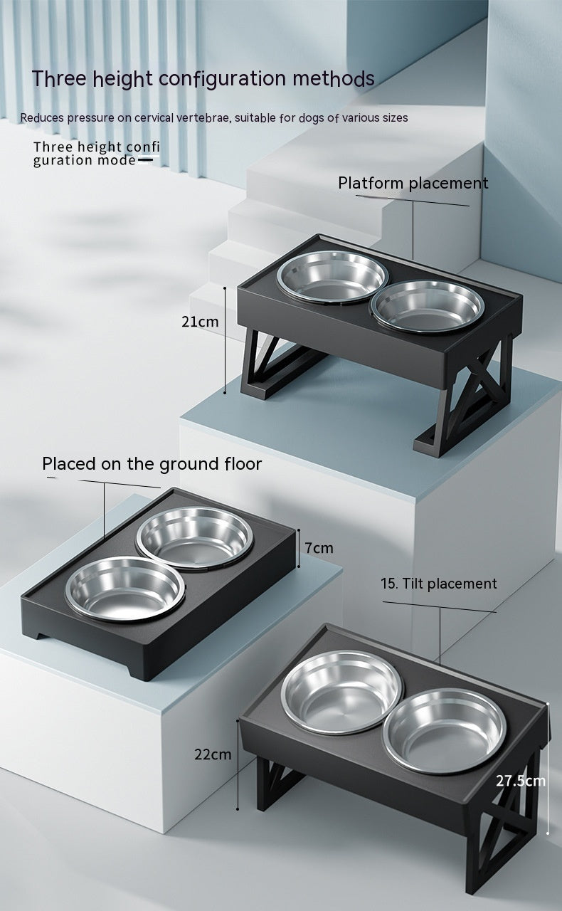 Adjustable Raised Dog Bowl – Slow Feeder for Healthy Eating