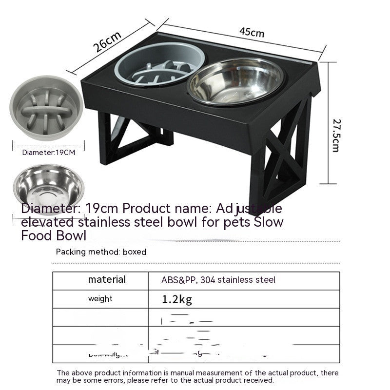 Adjustable Raised Dog Bowl – Slow Feeder for Healthy Eating